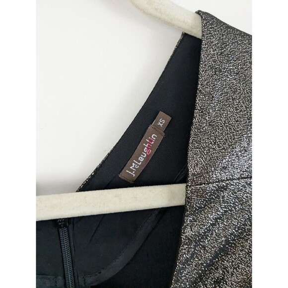 J. MCLAUGHLIN $228 James Cap Sleeve Crew Neck Metallic Dress Sz XS Party - Picture 4 of 8